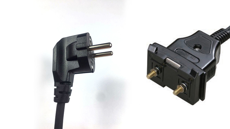 What are the elements that pose a risk to the safety factor of power cord plugs